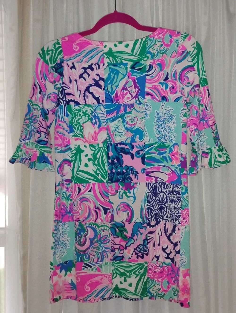 Lilly Pulitzer Girls Mini Patch to Match Sophie Knit Dress Ruffle Large (8-10)